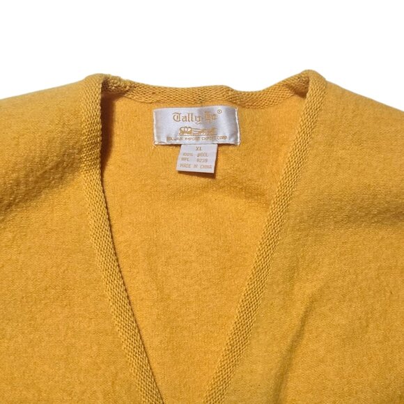 Tally Ho Wool Vest XL Yellow Hook Closure Sleeveless Vintage Top Retro Fashion - Picture 16 of 16